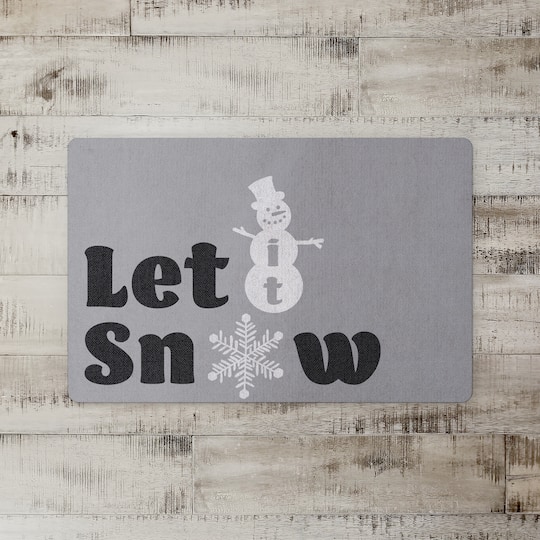 Let It Snow Snowman Floor Mat
